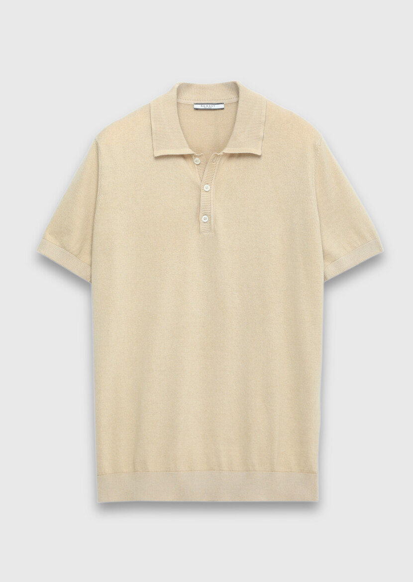 Sarı Düz Örgü %100 Pamuk Triko - 6