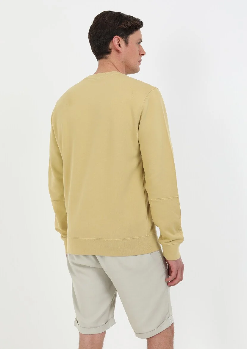 Sarı Düz Sweatshırt - 5