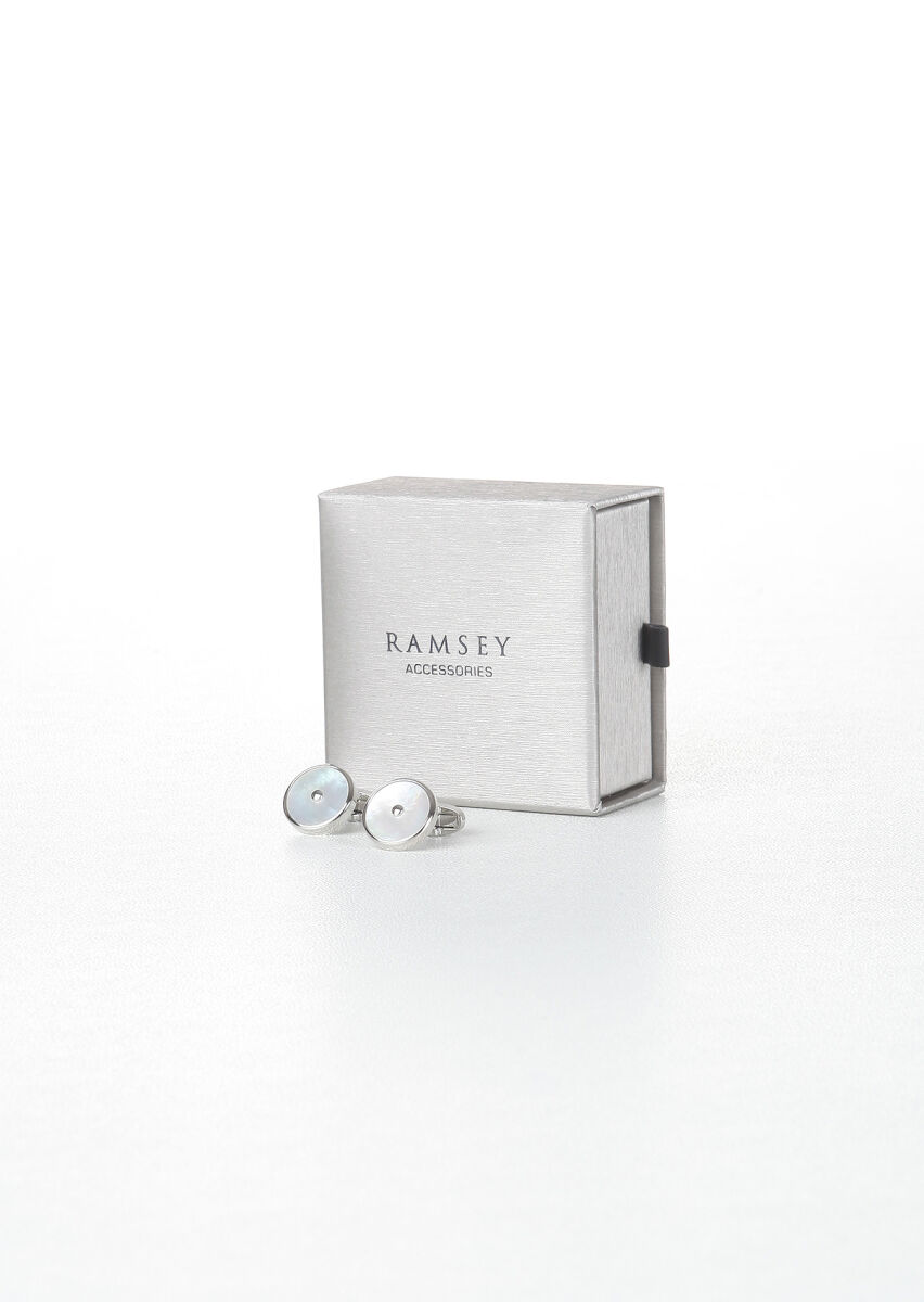Silver Brass Cuff Link - 1