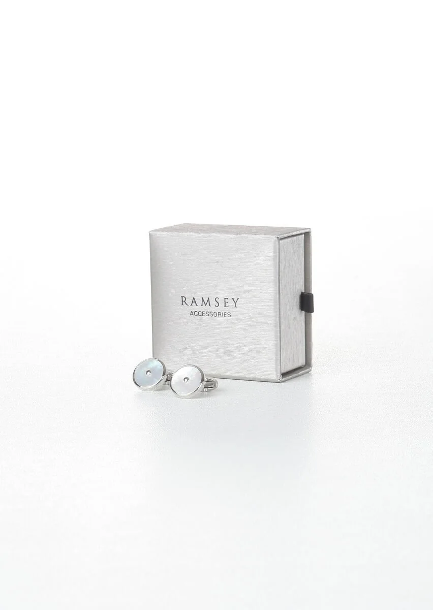 Silver Brass Cuff Link - 1