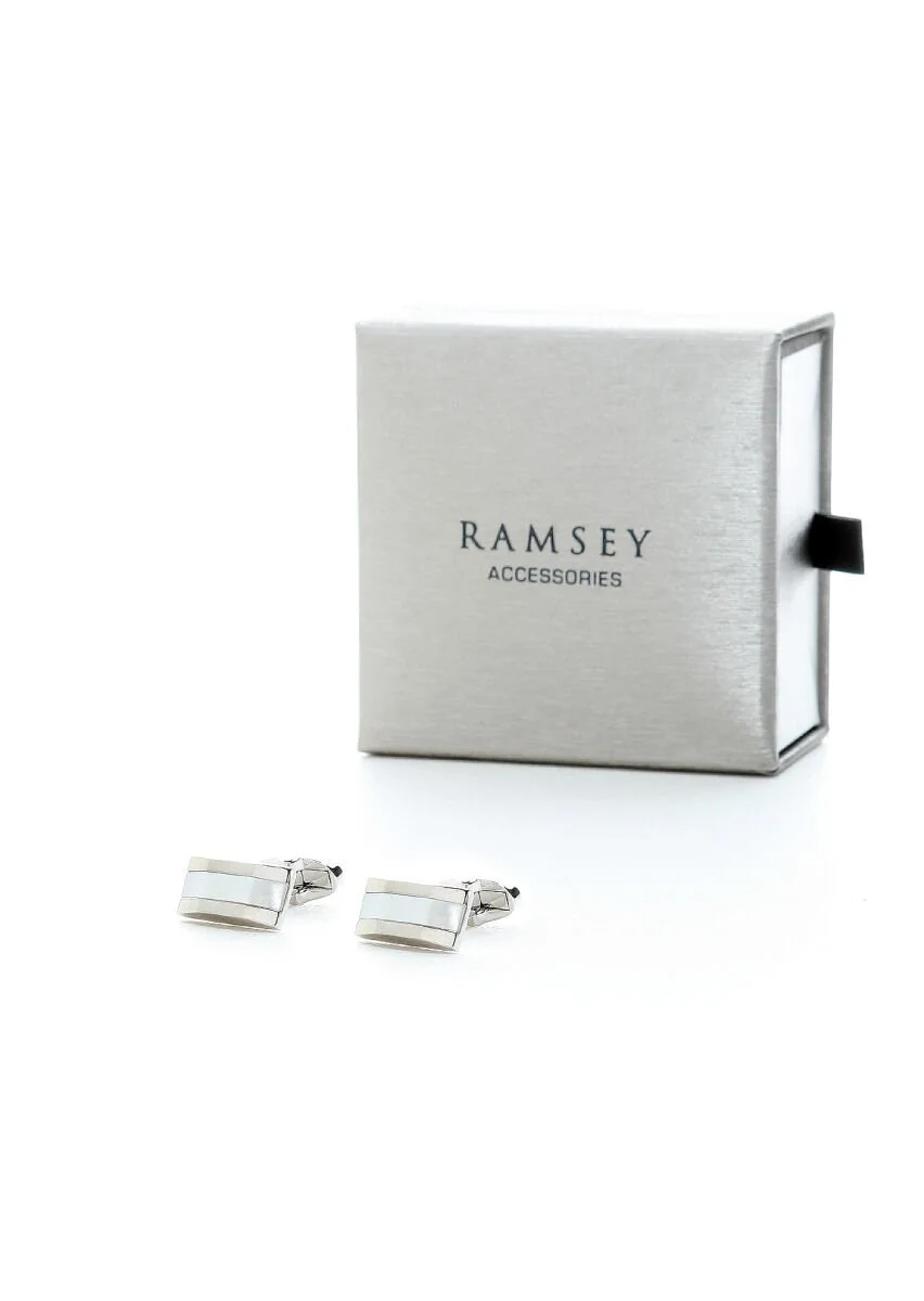 Silver Brass Cuff Link - 1