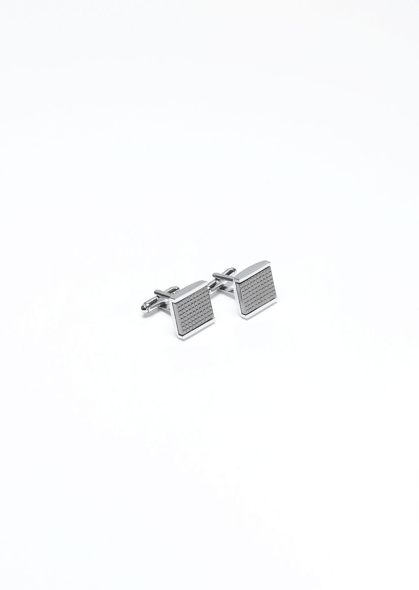 Silver Brass Cuff Link - 1
