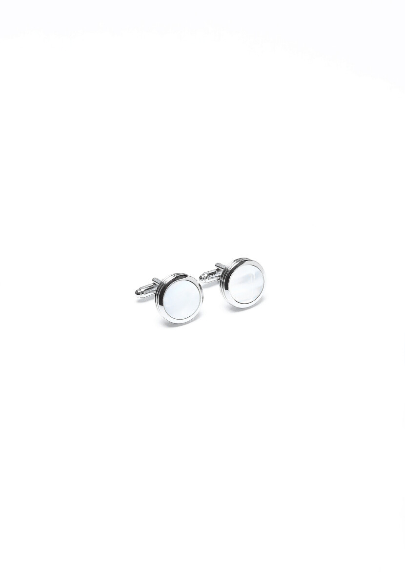 Silver Brass Cuff Link - 1