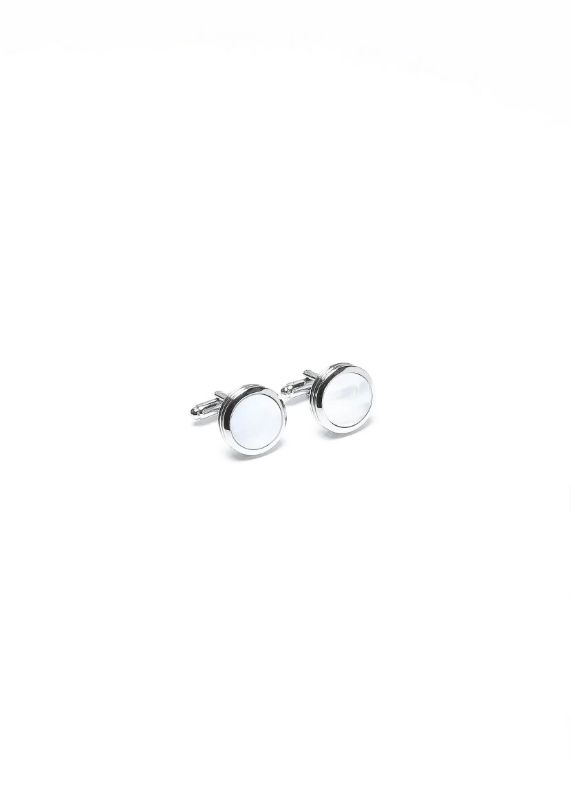 Silver Brass Cuff Link - 1