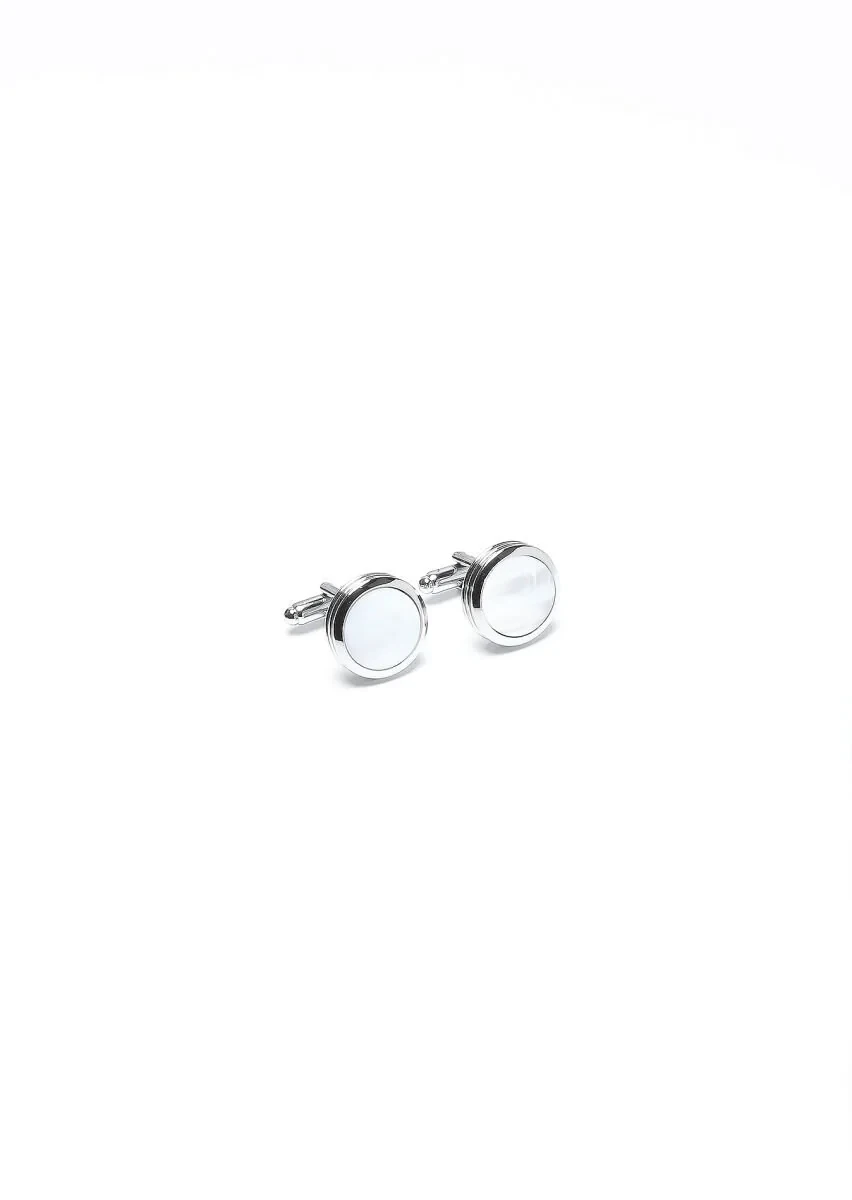 Silver Brass Cuff Link - 1
