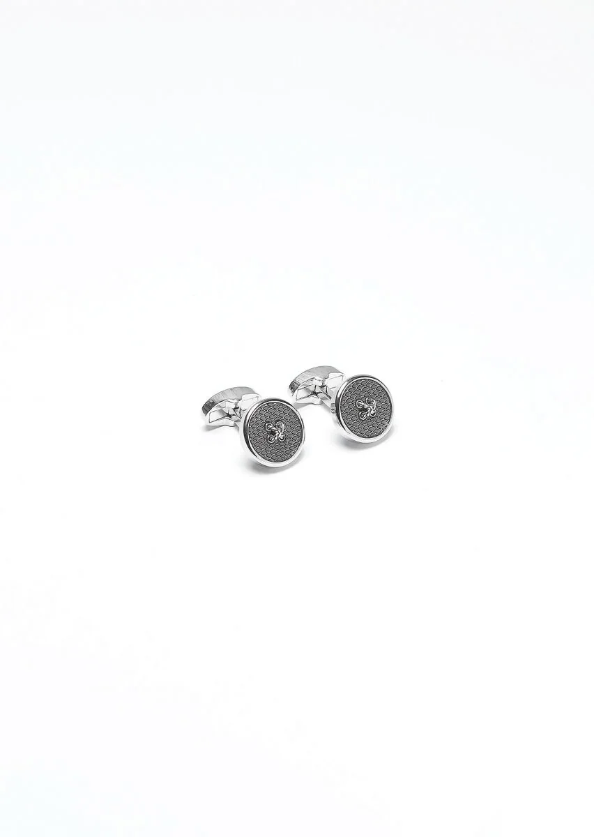 Silver Brass Cuff Link - 1