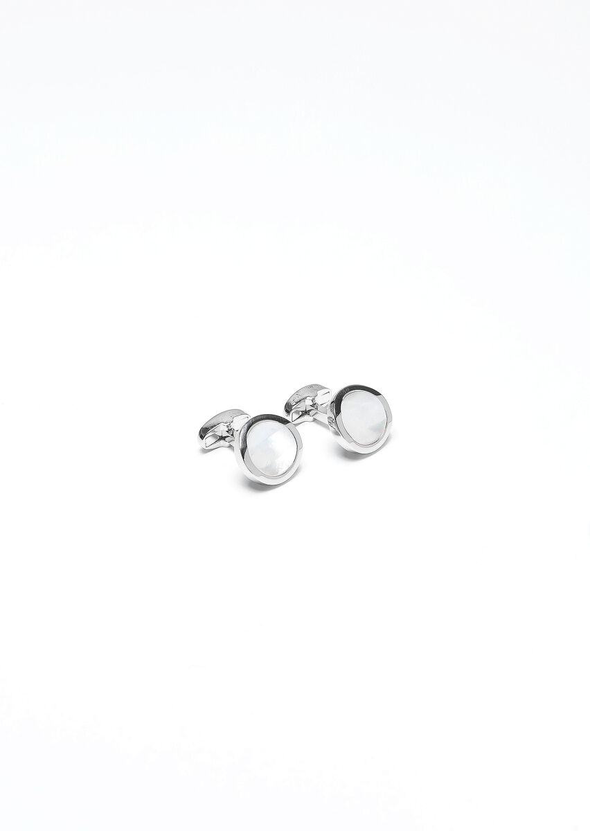 Silver Brass Cuff Link - 1