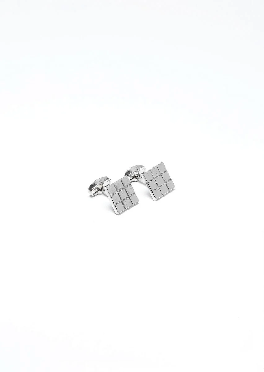 Silver Brass Cuff Link - 1