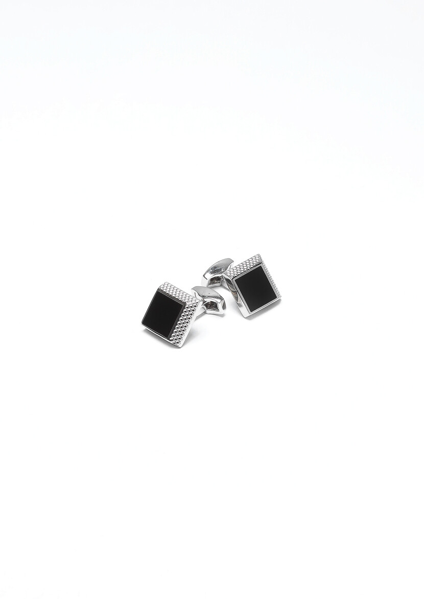 Silver Brass Cuff Link - 1