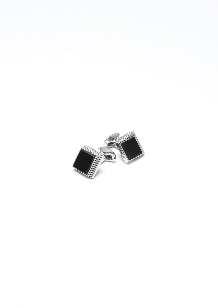 Silver Brass Cuff Link - 1