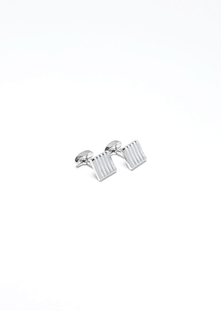 Silver Brass Cuff Link - 1