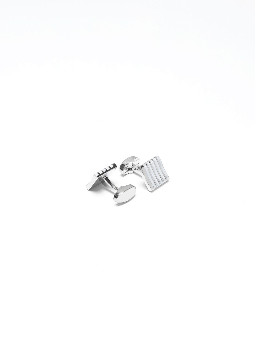 Silver Brass Cuff Link - 2