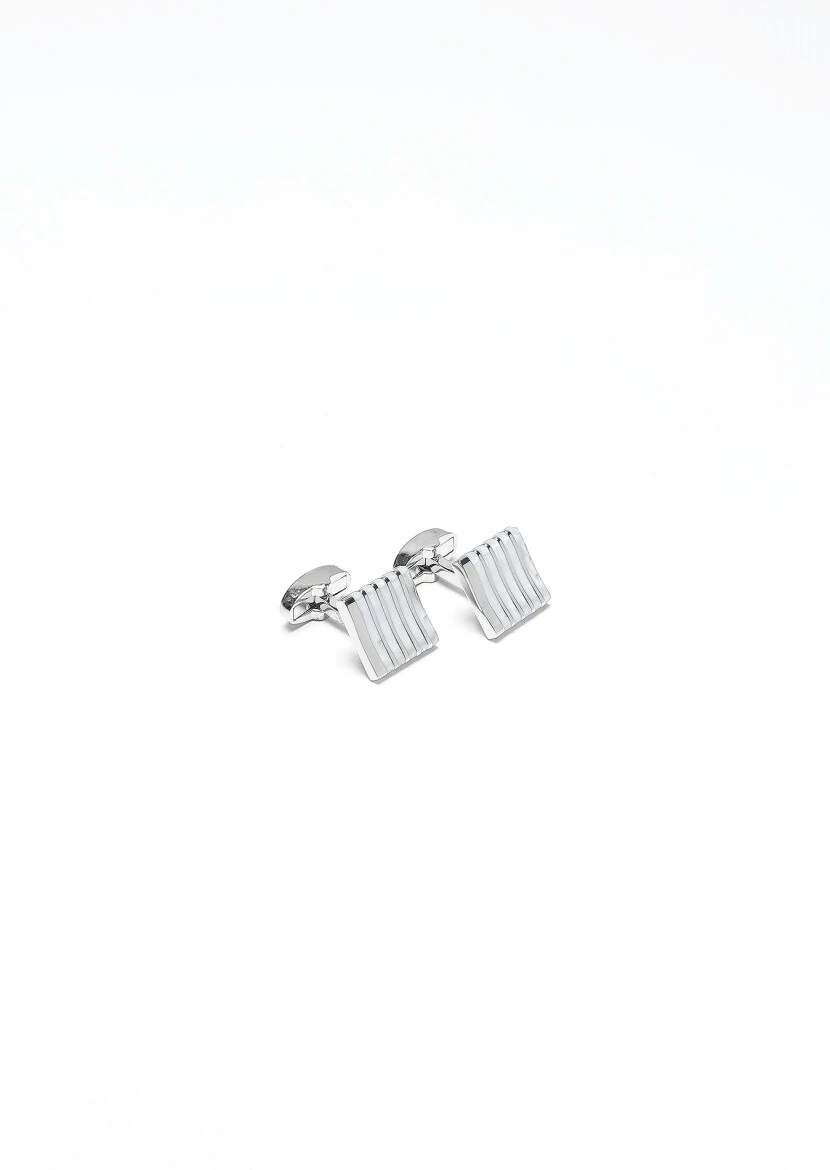 Silver Brass Cuff Link - 1