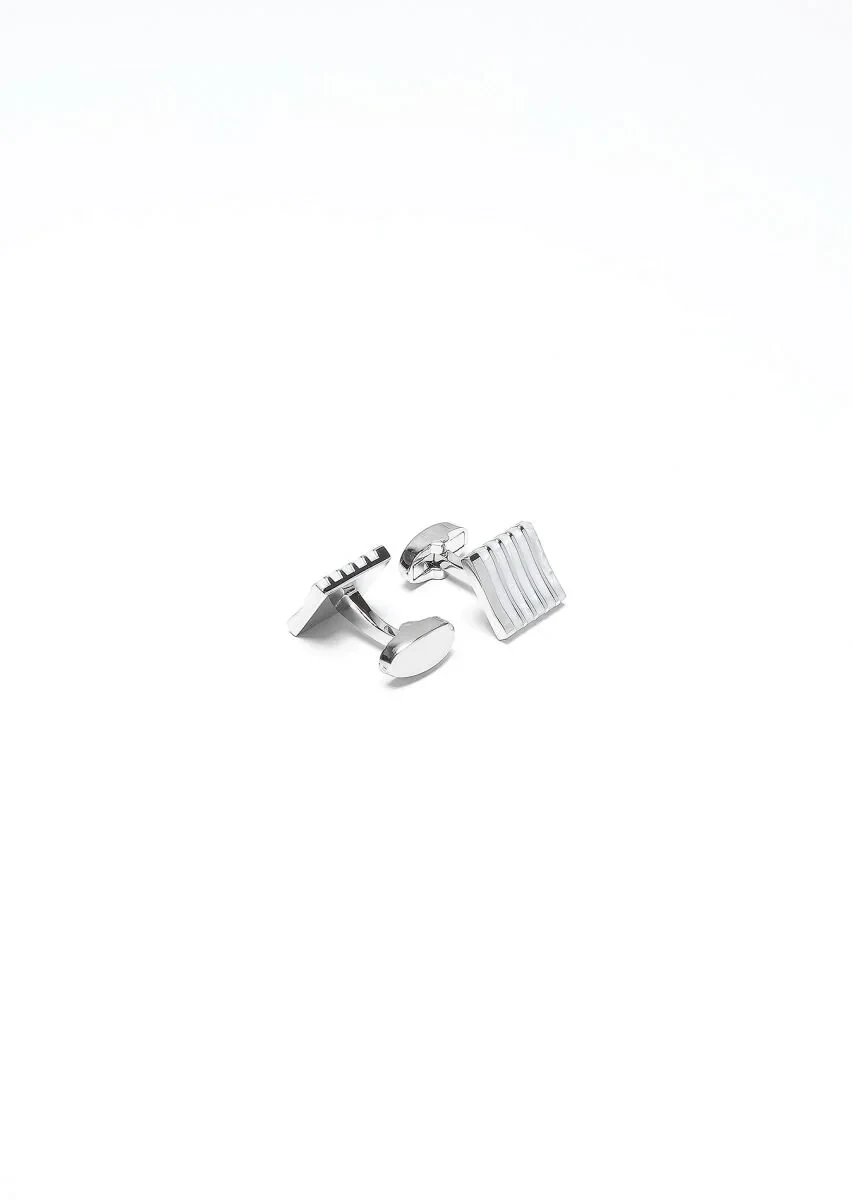 Silver Brass Cuff Link - 2