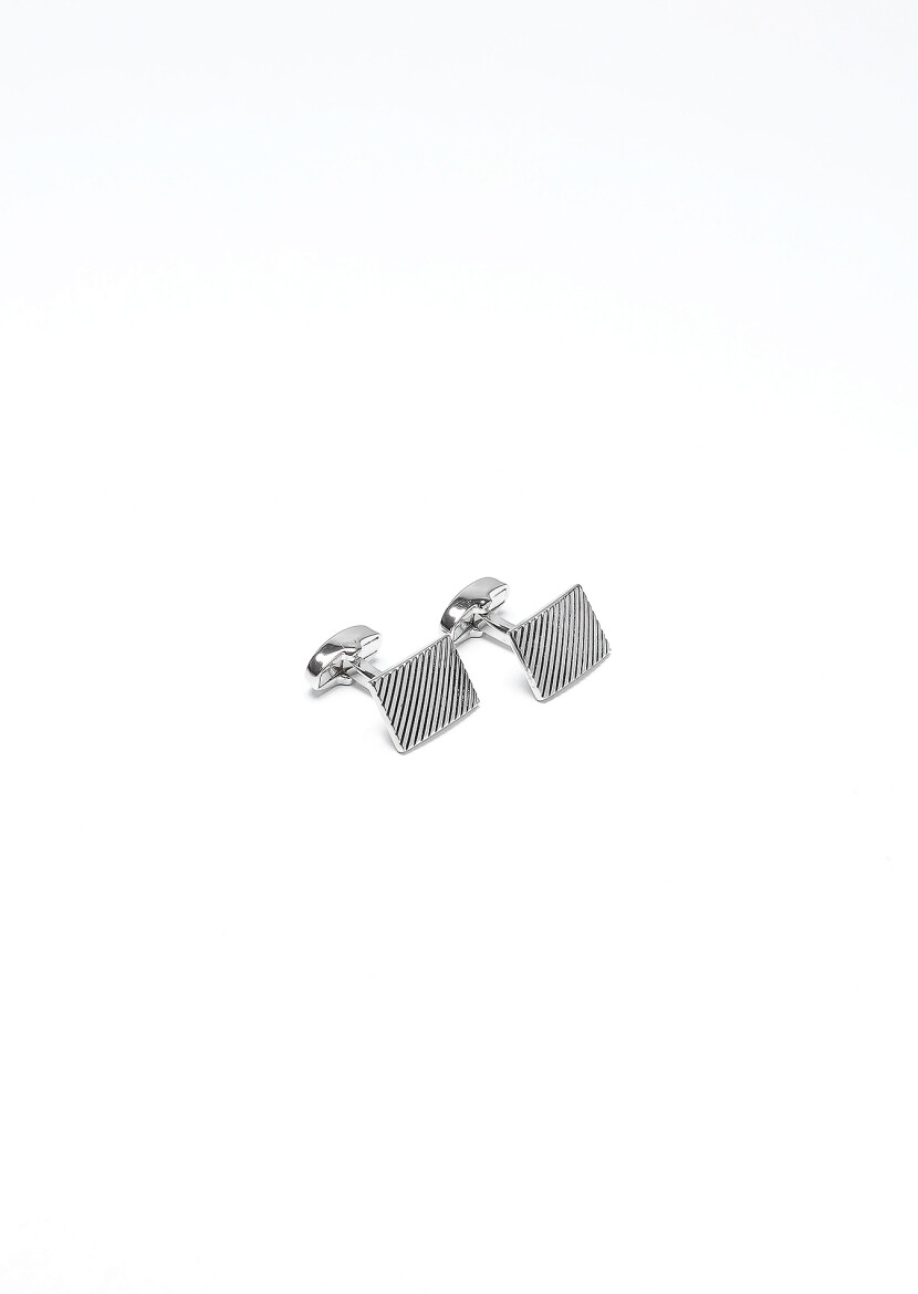 Silver Brass Cuff Link - 1