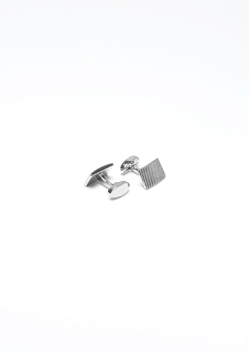 Silver Brass Cuff Link - 2