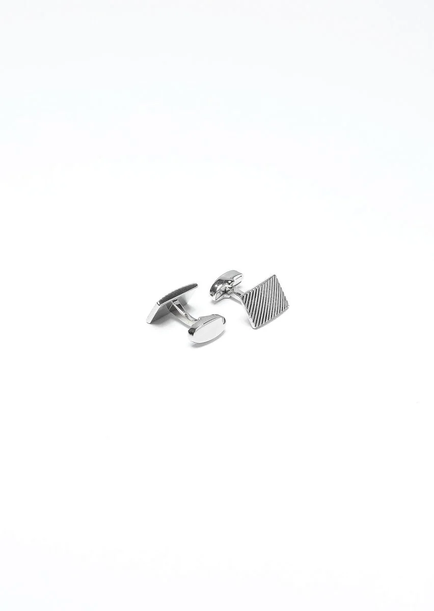 Silver Brass Cuff Link - 2