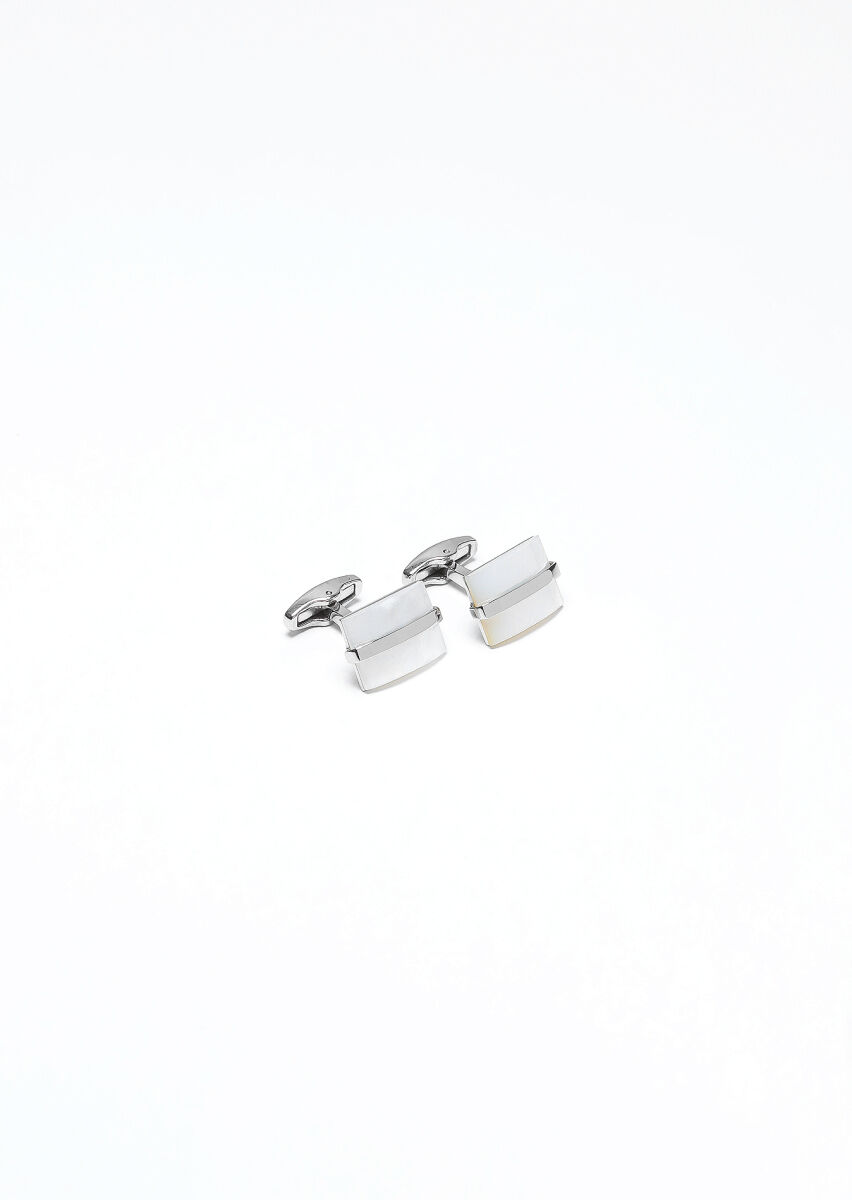 Silver Brass Cuff Link - 1
