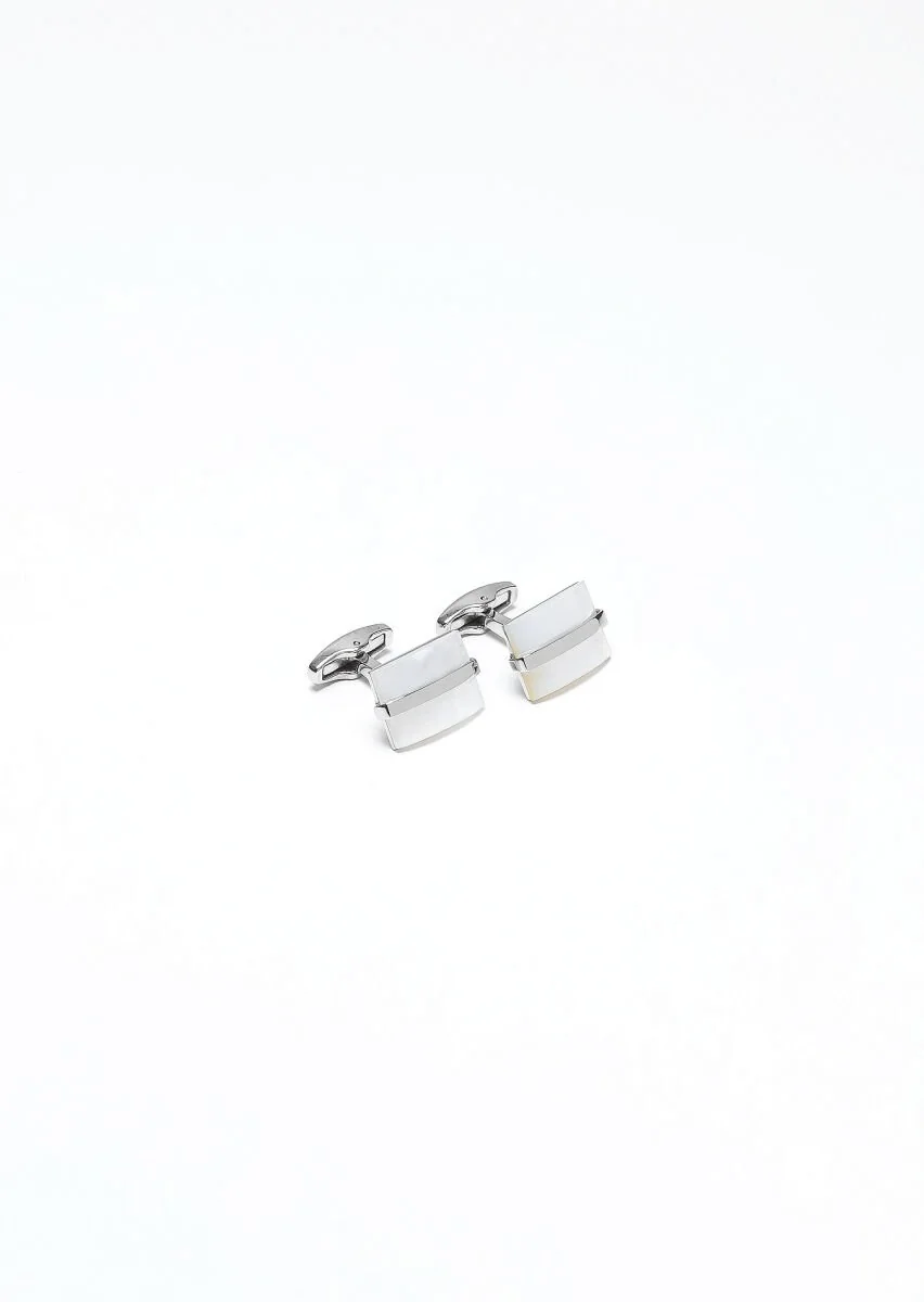 Silver Brass Cuff Link - 1