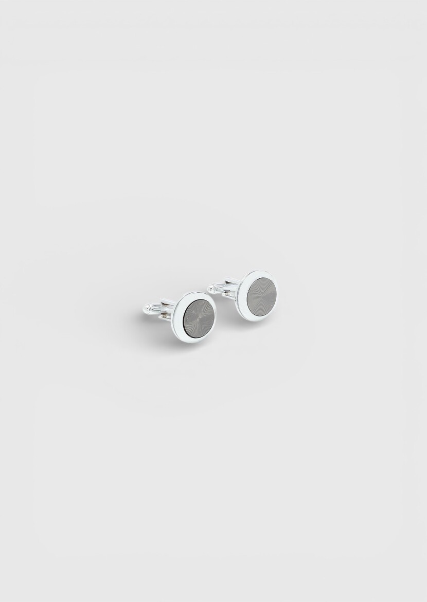 Silver Brass Cuff Link - 1