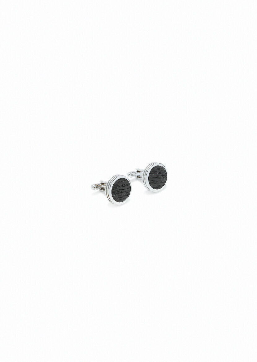 Silver Brass Cuff Link - 1