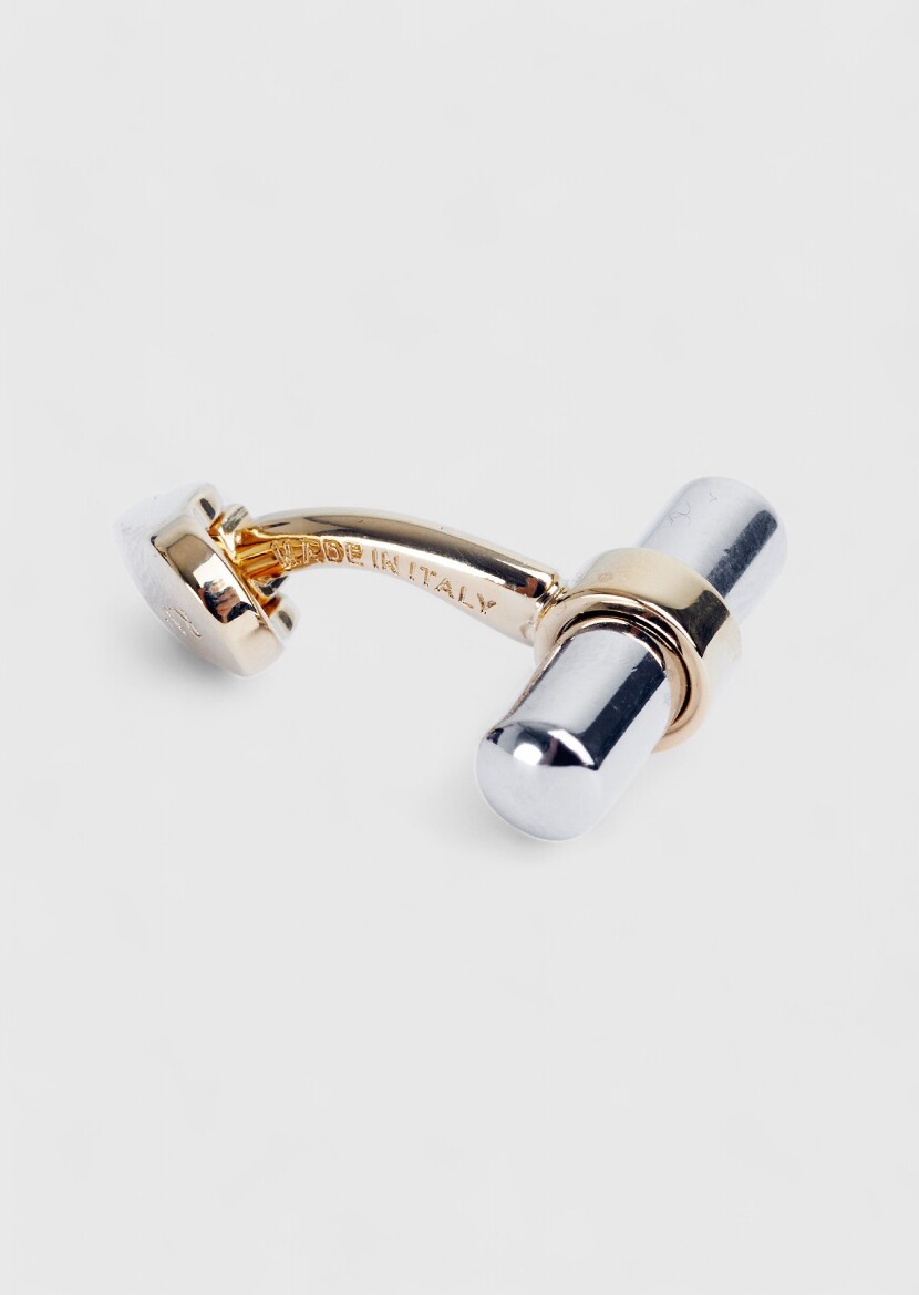 Silver Brass Cuff Link - 3