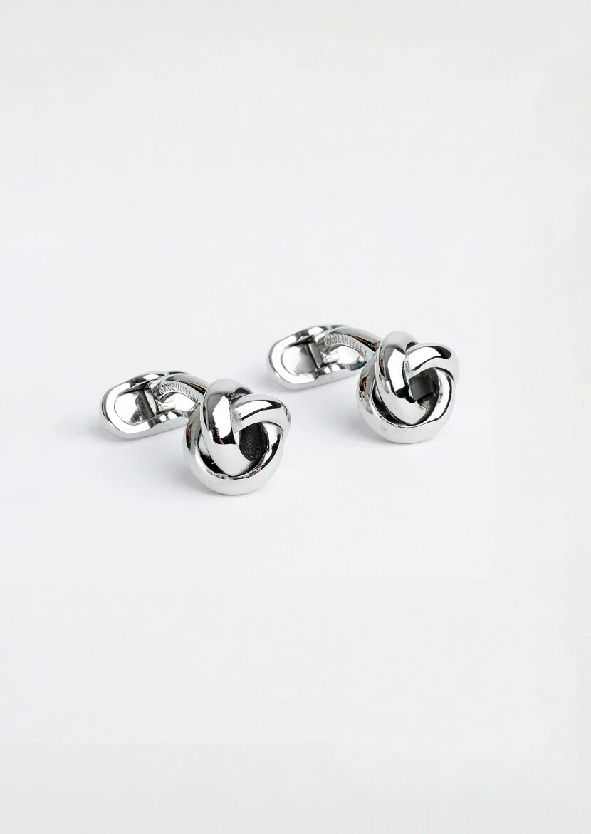 Silver Brass Cuff Link - 1
