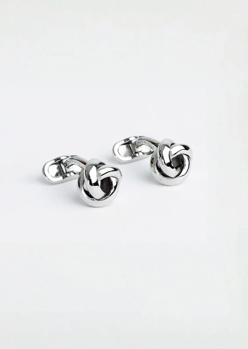 Silver Brass Cuff Link - 1