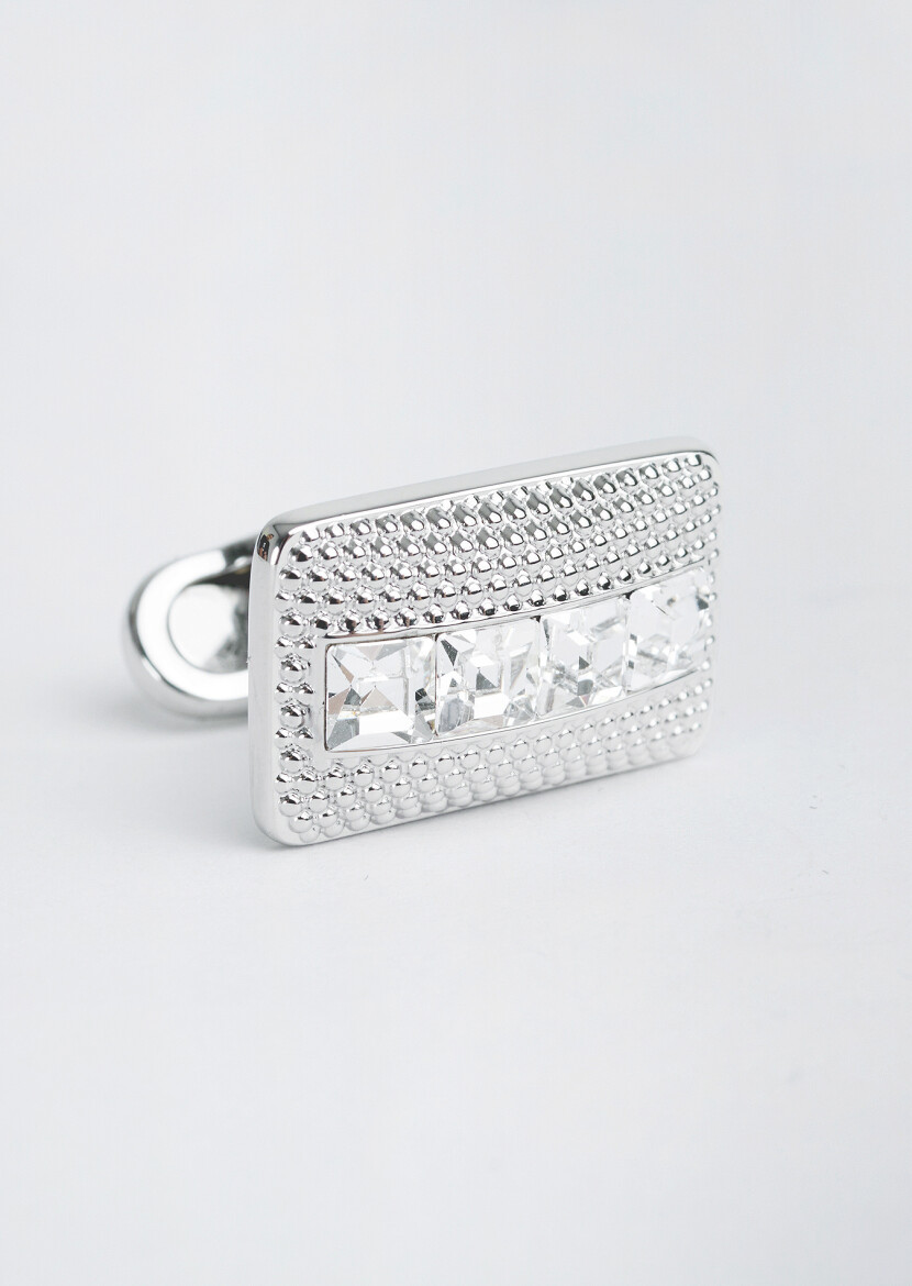 Silver Brass Cuff Link - 3