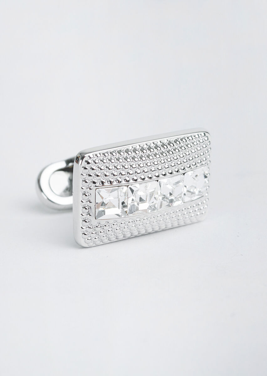 Silver Brass Cuff Link - 3