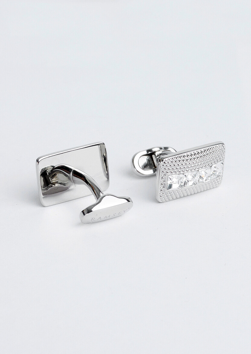 Silver Brass Cuff Link - 2