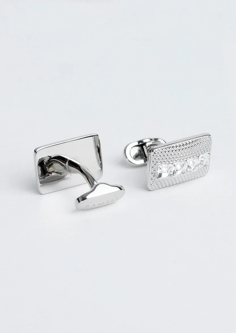 Silver Brass Cuff Link - 2