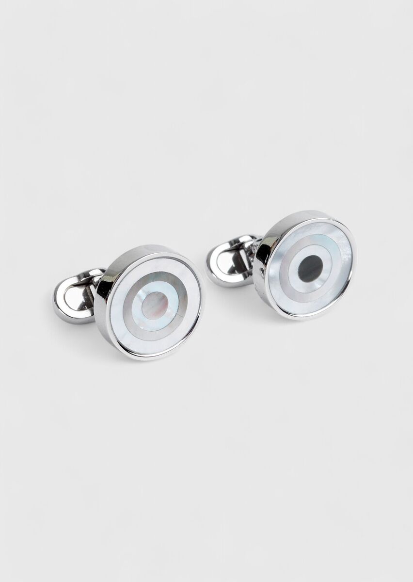 Silver Brass Cuff Link - 1