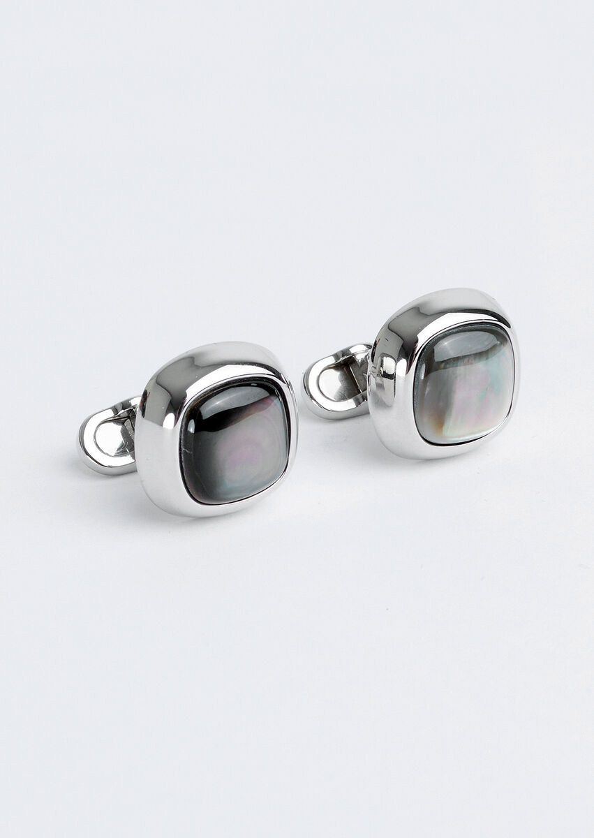 Silver Brass Cuff Link - 1