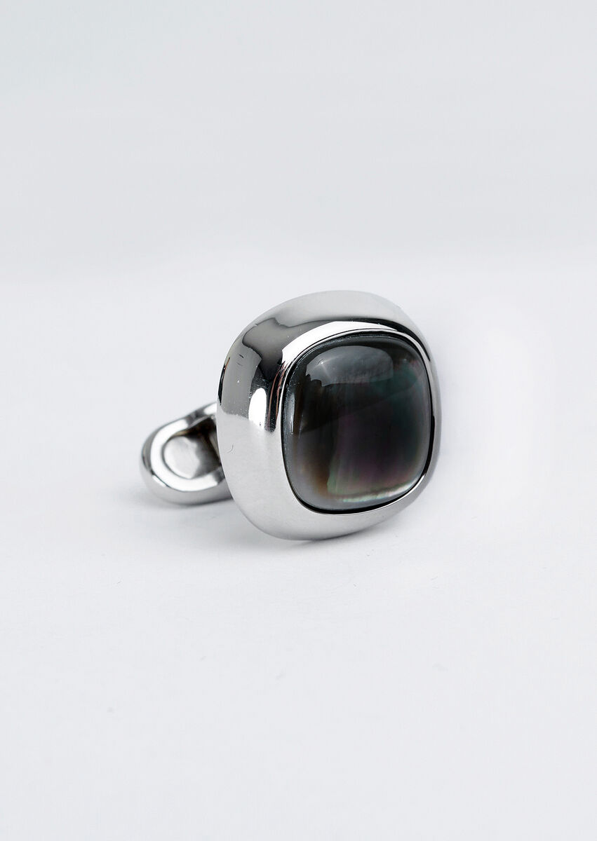 Silver Brass Cuff Link - 3