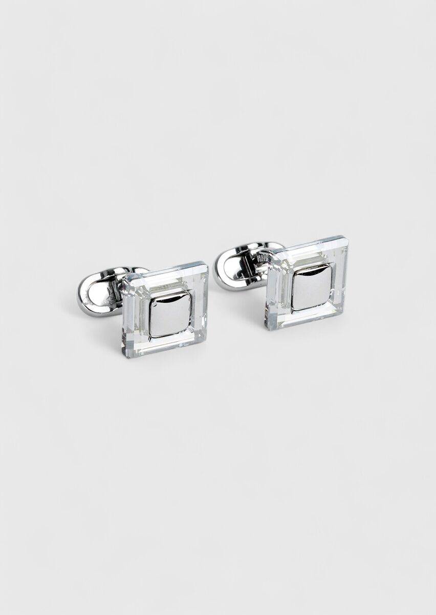 Silver Brass Cuff Link - 1