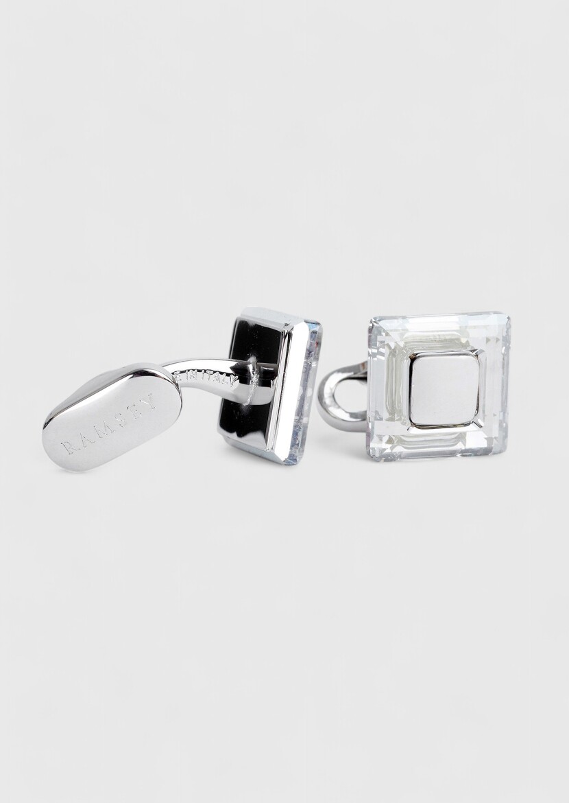 Silver Brass Cuff Link - 3