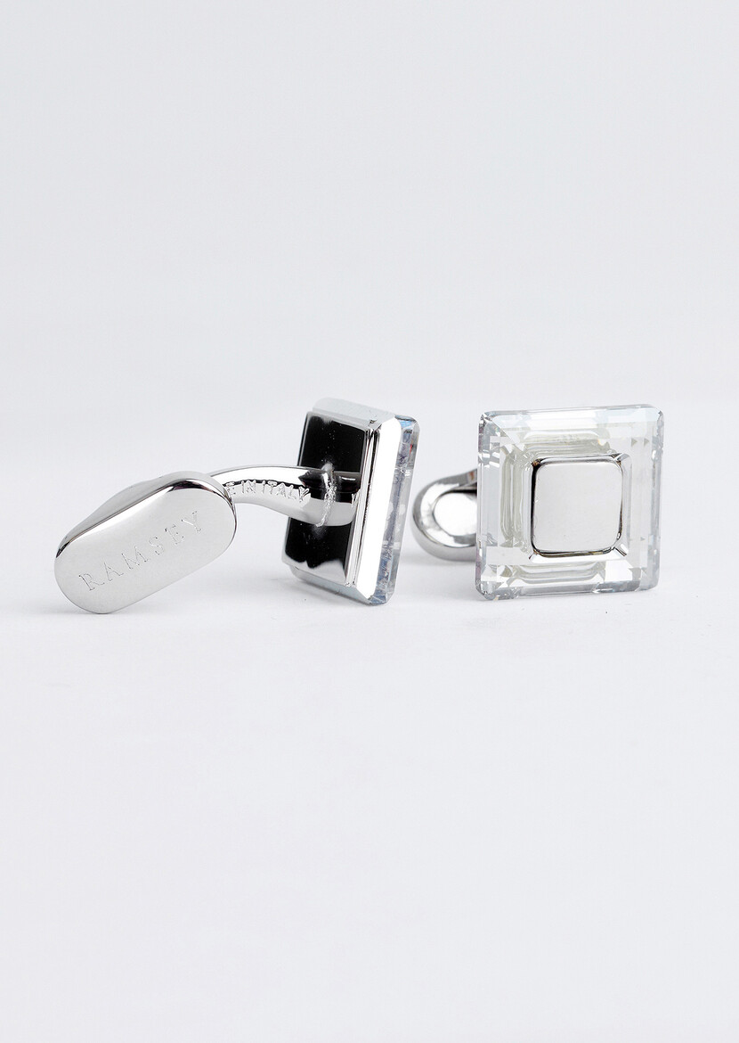 Silver Brass Cuff Link - 3