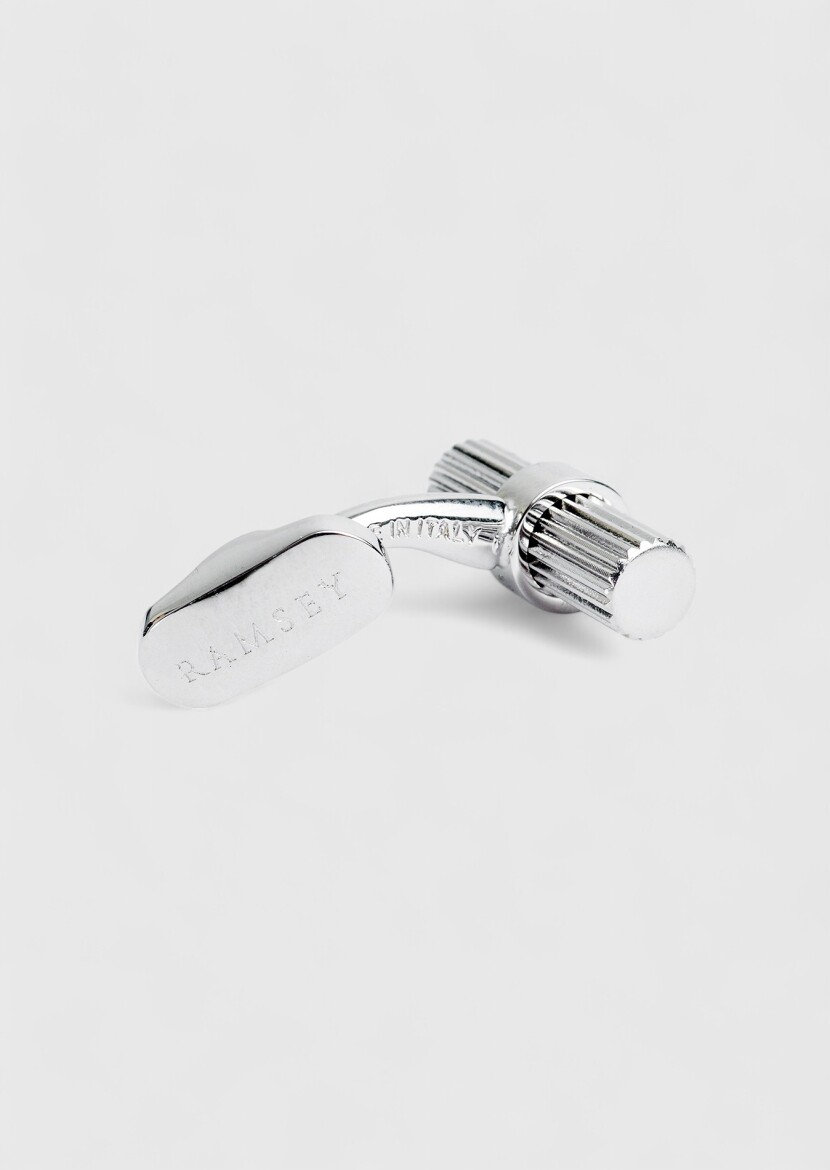 Silver Brass Cuff Link - 3