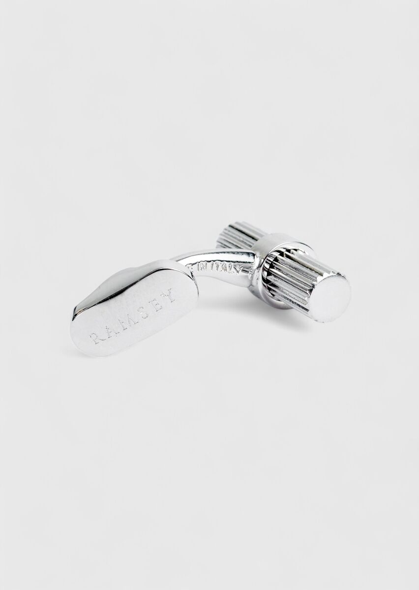 Silver Brass Cuff Link - 3