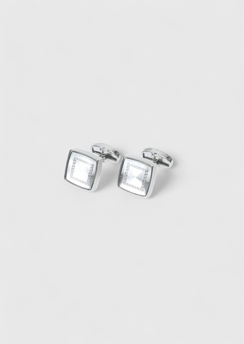 Silver Brass Cuff Link - 1