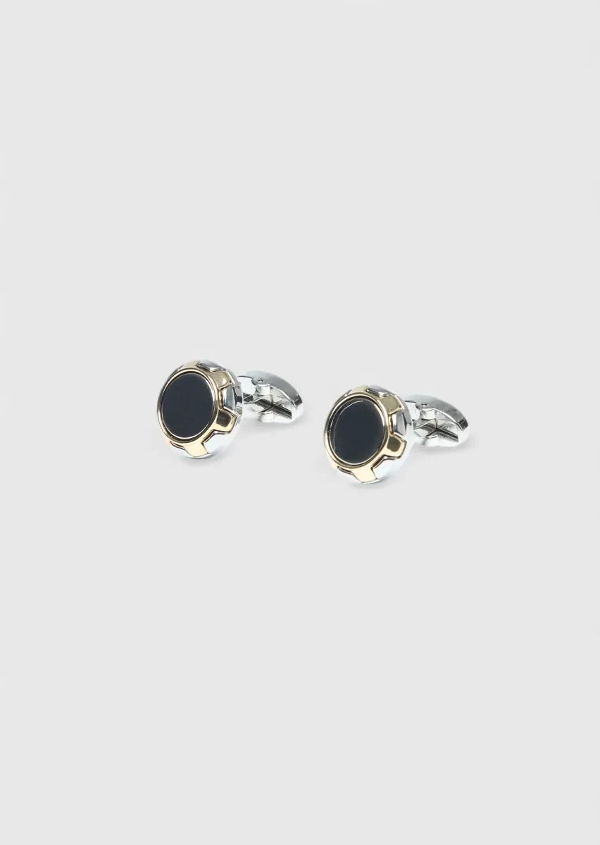 Silver Brass Cuff Link - 1