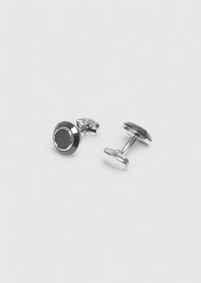 Silver Brass Cuff Link - 2