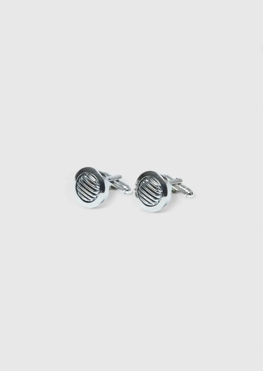 Silver Brass Cuff Link - 1