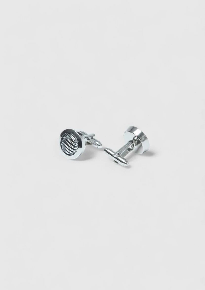 Silver Brass Cuff Link - 2