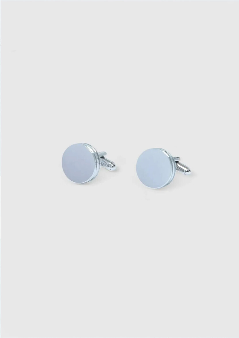 Silver Brass Cuff Link - 1