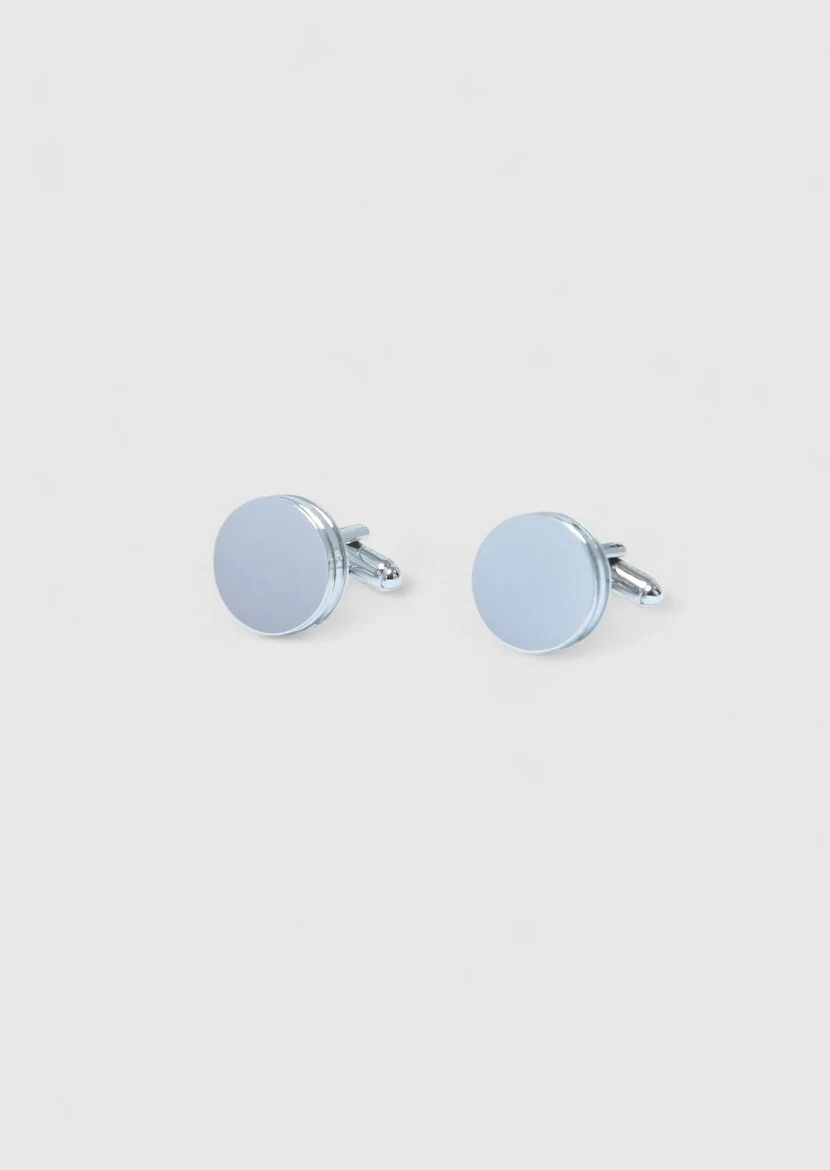Silver Brass Cuff Link - 1