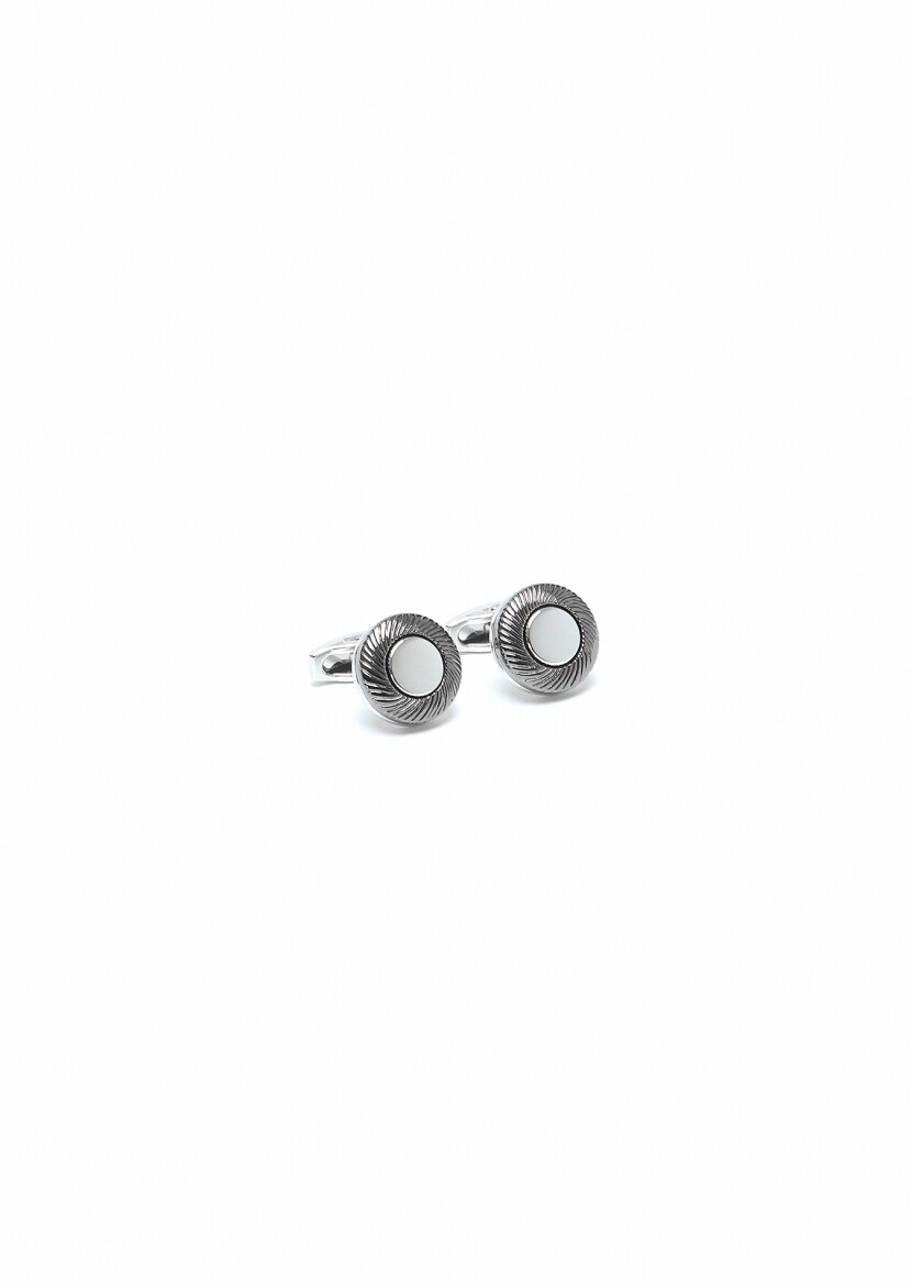 Silver Metal Cuff Link - 1