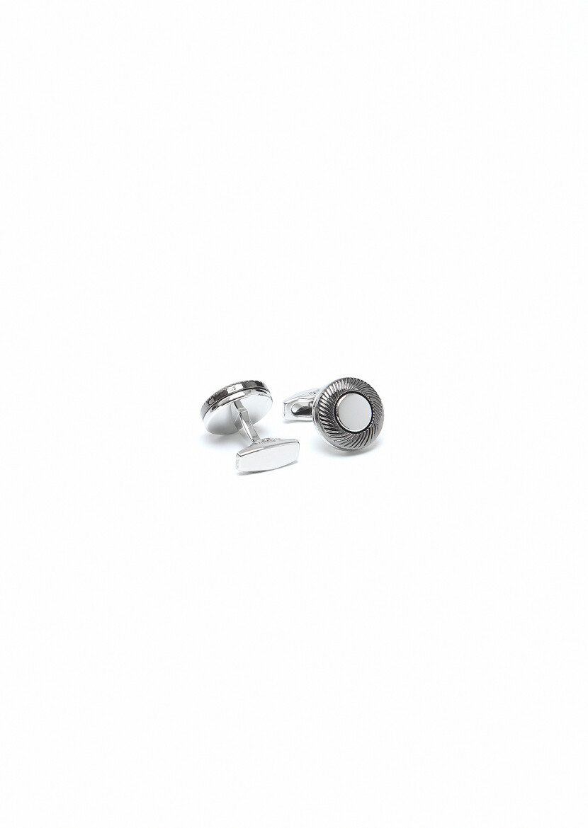 Silver Metal Cuff Link - 2