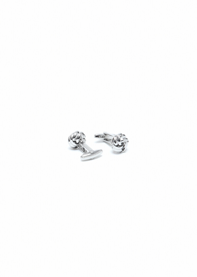 Silver Metal Cuff Link - 2
